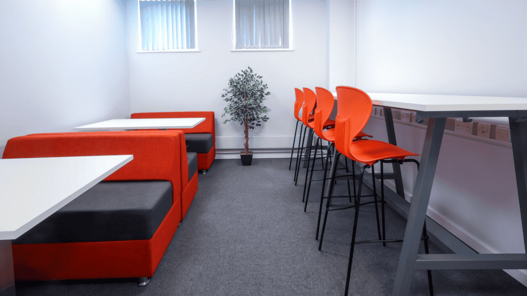 Study room at Colton Hills featuring modern Sixth Form spaces with collaborative furniture.