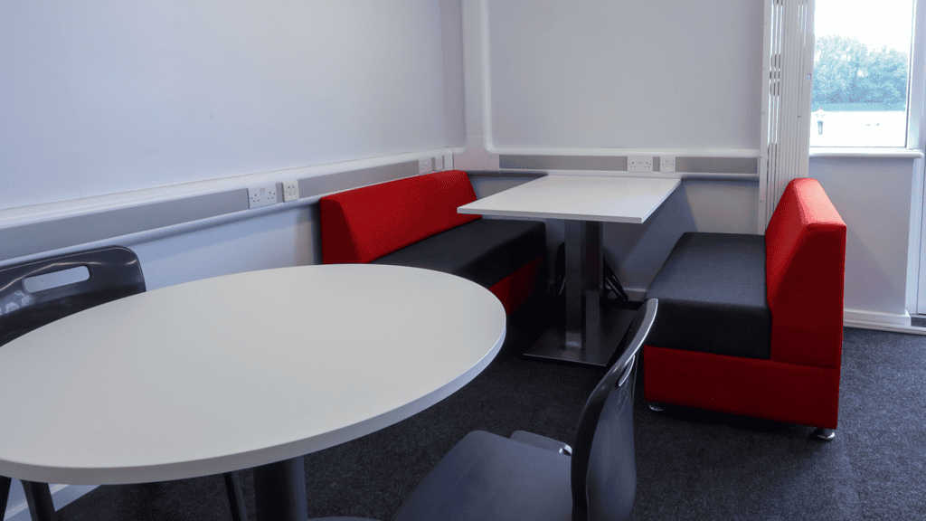 Study room at Colton Hills featuring modern Sixth Form spaces with collaborative furniture.