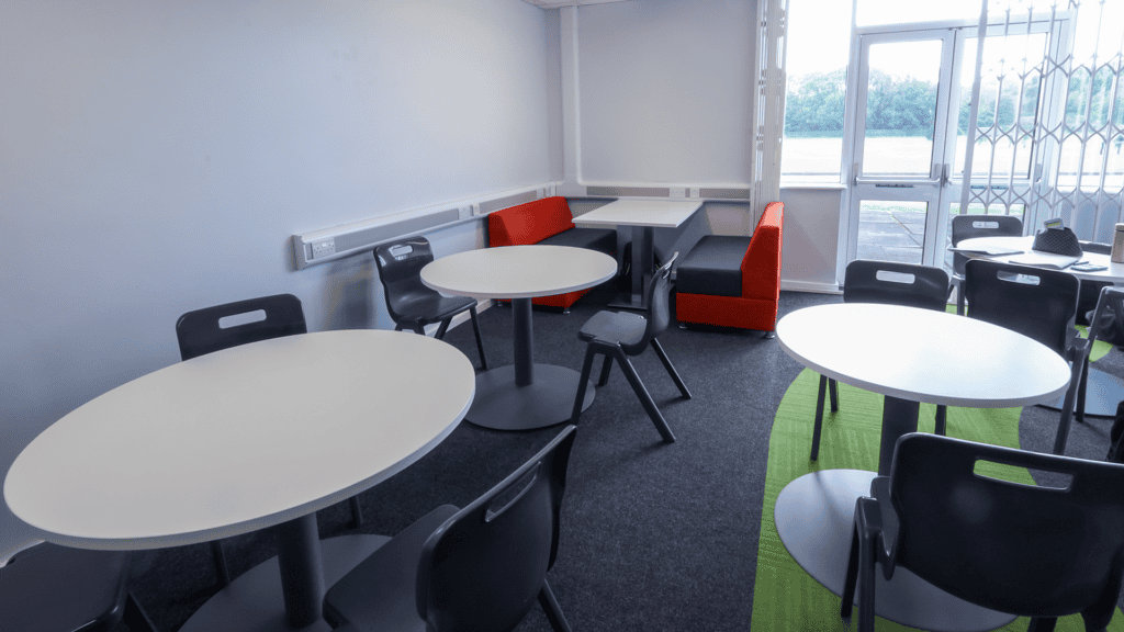 Study room at Colton Hills featuring modern Sixth Form spaces with collaborative furniture.